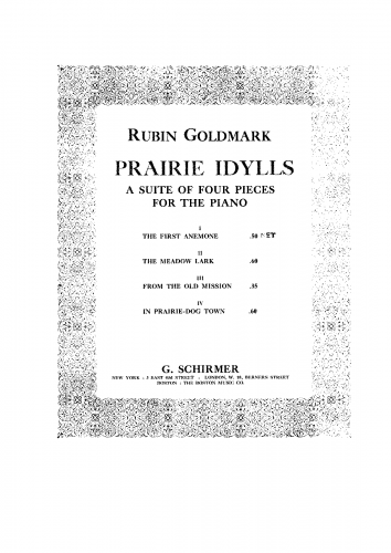 Goldmark - Prairie Idylls - Nos. 1—3