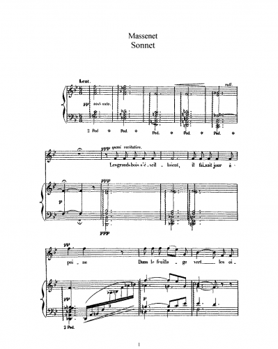 Massenet - Sonnet - Score