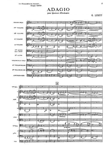 Lekeu - Adagio pour quatuor d'orchestre - Score