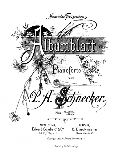 Schnecker - Albumblatt - Score