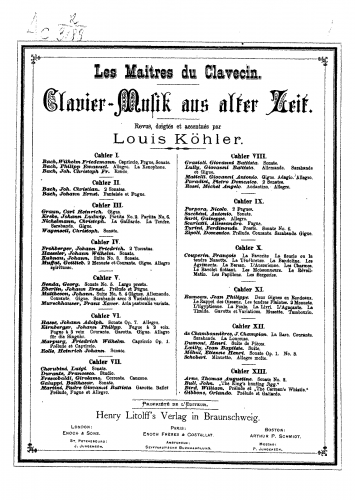 Köhler - Les maitres du clavecin
