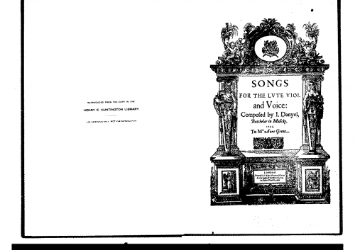 Danyel - Songs for the Lute, Viol and Voice - Score