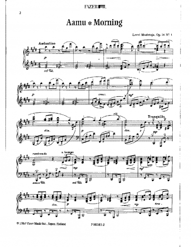 Madetoja - Pastoraalisarja, Op. 34 - Score