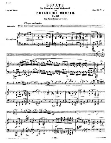 Chopin - Cello Sonata - Scores and Parts