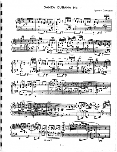 Cervantes - 6 Cuban Dances - Piano Score