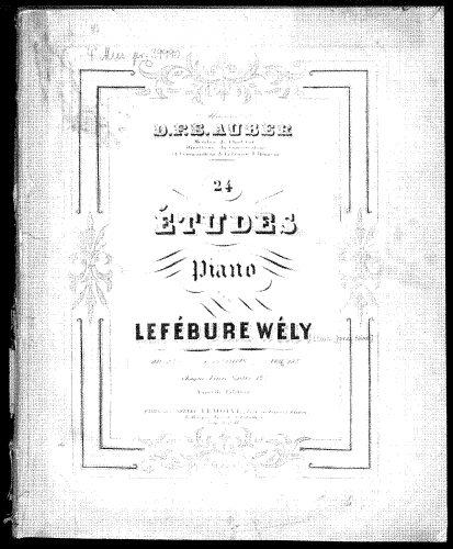 Lefébure-Wély - 24 Etudes en 2 livres, Op. 23 - Score
