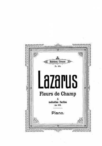 Lazarus - Feld-Blumen, Op. 153 - Score