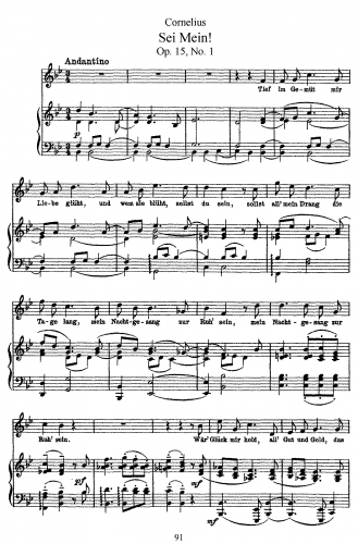 Cornelius - 4 Lieder, Op. 15 - Score