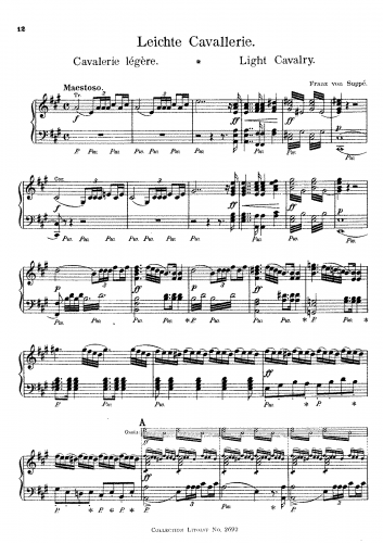 Suppé - Leichte Kavallerie - Overture For Piano solo (Schultze-Biesantz) - Score
