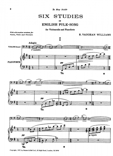 Vaughan Williams - 6 Studies in English Folksong - Score