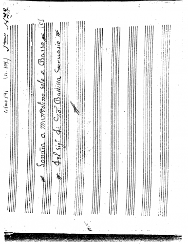 Gervasio - Sonata Per Camera di Mandolino e Basso (Gimo 141) - Score