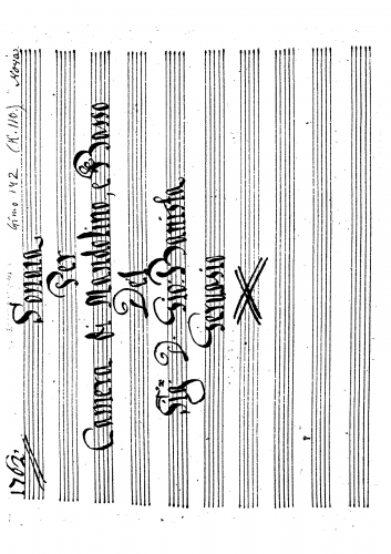 Gervasio - Sonata Per Camera di Mandolino e Basso (Gimo 142=143) - Score
