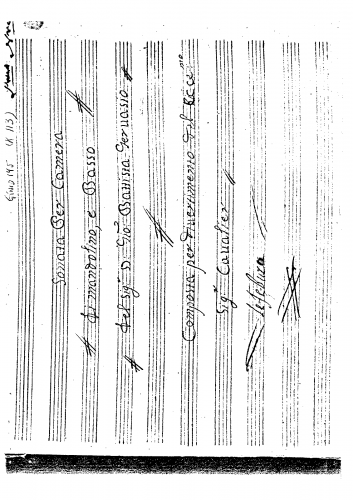 Gervasio - Sonata Per Camera di Mandolino e Basso (Gimo 145=146) - Score