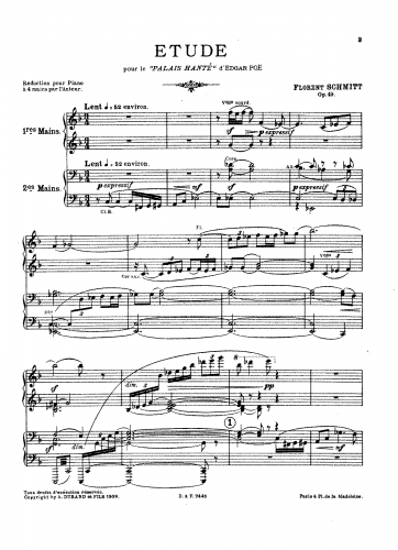 Schmitt - Le palais hanté - For Piano 4 hands (Schmitt) - Piano score