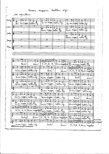 Hermann - Zeven kippen hebben wij - Score