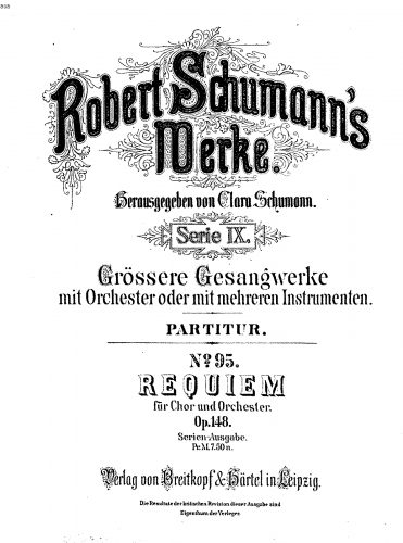 Schumann - Requiem, Op. 148