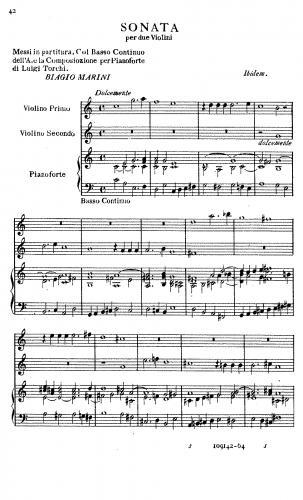 Marini - Sonata per 2 Violini - Score