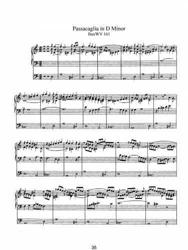 Buxtehude - Passacaglia in D minor, BuxWV 161 - Organ Scores - Score