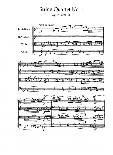 Schoenberg - String Quartet No. 1, Op. 7 - Score - Score