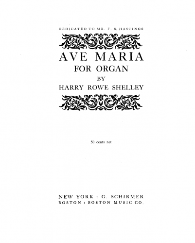 Shelley - Ave Maria - Score