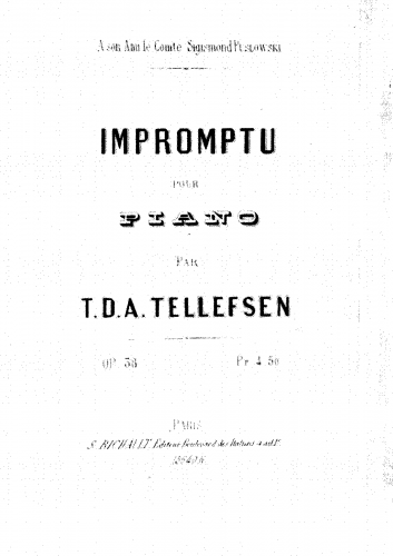 Tellefsen - Impromptu for Piano, Op. 38 - Score
