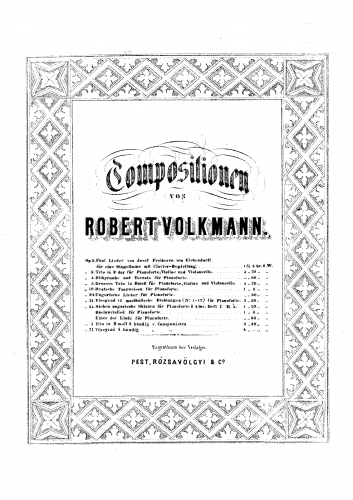 Volkmann - Deutsche Tanzweisen, Op. 18 - Score
