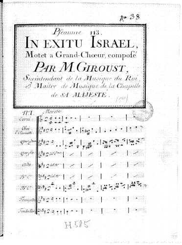 Giroust - In exitu Israël - Score