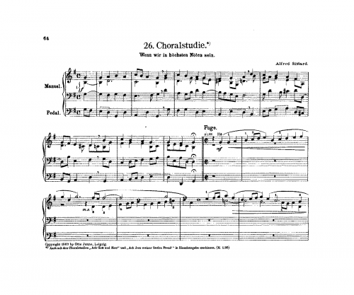 Sittard - Choralstudie 'Wenn wir in höchsten Nöten sein' - Score