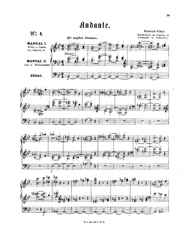 Götze - Andante in B-flat major - Score