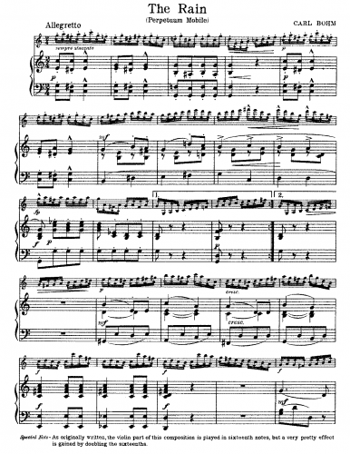 Bohm - The Rain - Complete piano score