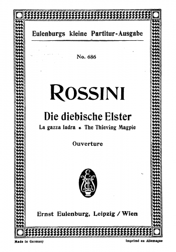 Rossini - La gazza ladra (The Thieving Magpie) - Overture - Score