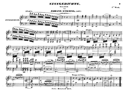 Strauss Jr. - Sinngedichte, Walzer, Op. 1 - Score