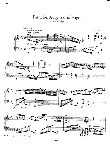 Busoni - Fantasia, Adagio e Fuga - Score