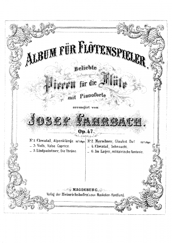 Fahrbach - Album für Flötenspieler, Op. 47 - 2. Glaubst Du? (H. Marschner)