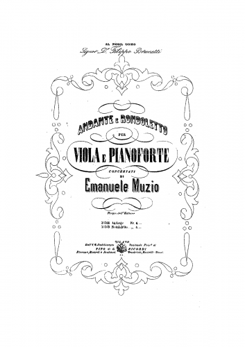 Muzio - Andante e Rondoletto for Viola and Piano - Piano Score and Viola Part