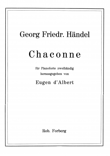 Handel - Chaconne in G major - Keyboard Scores - Score