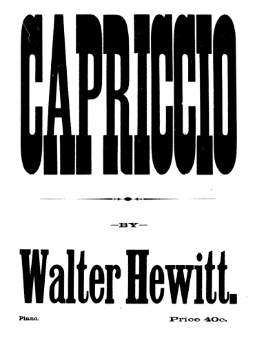 Hewitt - Capriccio - Piano Score - Score