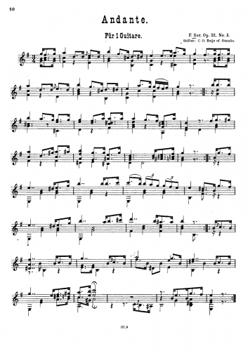 Sor - 6 Pieces, Op. 32 - No. 5 - Andante