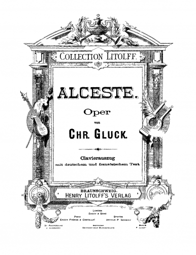 Gluck - Alceste - Vocal Score - Score