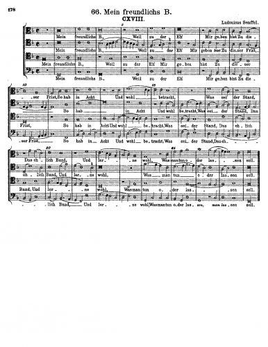 Senfl - Hymn: Mein freundlichs B - Score