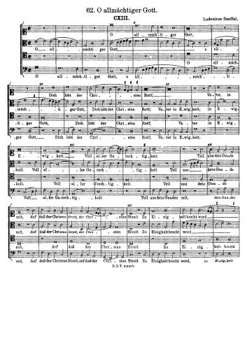 Senfl - Hymn: O allmächtiger Gott, dich lobt der Christen Rott - Score