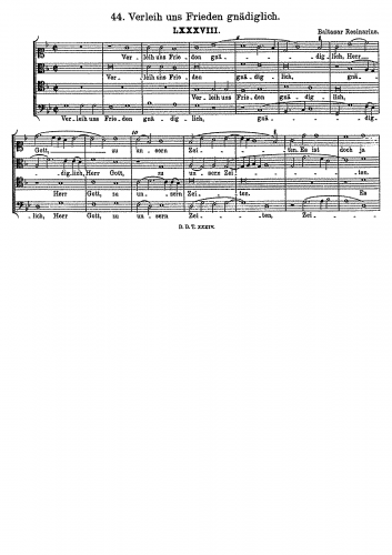 Resinarius - Verleih uns Frieden gnädiglich - Chorus Scores - Score