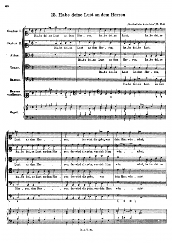 Hammerschmidt - Psalm: Habe deine Lust an dem Herren - Score