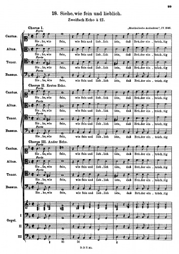 Hammerschmidt - Psalm: Siehe, wie fein und lieblich - Score