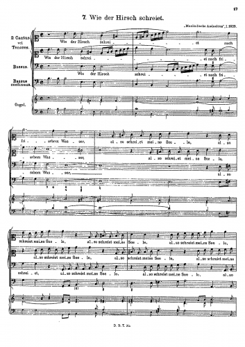 Hammerschmidt - Psalm: Wie der Hirsch schreiet - Score