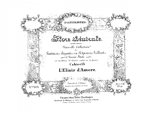 Döhler - Fantaisie ou potpourri sur des thèmes favoris de l'opéra l'Elisir d'Amore de Donizetti - Score