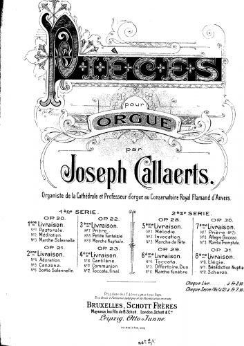 Callaerts - Pièces pour orgue - Score