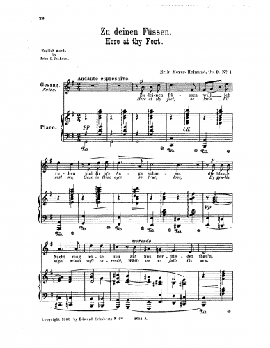 Meyer-Helmund - Vier Lieder - 1. Zu deinen Füssen (G major)