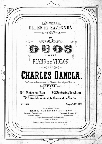 Dancla - 3 Duos - No. 1. Robin des Bois - Violin