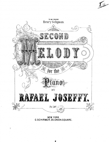 Joseffy - Melody No. 2 - Score